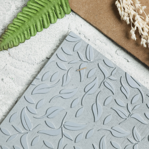Текстурный лист "Мелкие листочки" / Rubber texture sheet "Small leaves" фото 2